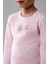 Kız Çocuk Pamuklu Bisiklet Yaka Tavşan Baskılı Uzun Kollu Pijama Takımı 9246 Pembe 4