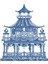 Chinoiserie Toile Pagoda Die-Cut Placemats 4 Each 1