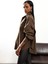 Acı Kahve Oversize Poplin Gömlek 4008 4