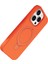 More-Tr Newface Apple Iphone 14 Pro Max Regal Magsafe Standlı Kapak - Turuncu 3
