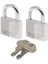 Lock 9130EURT Anahtarlı 2&apos;li Alüminyum Asma Kilit Seti, Gri, 3 x 5,2 x 1,6 cm 2