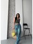 Baggy Taş Enzim Bıyık Yıkama Jeans Pantolon Yeşil Tint D2007 2