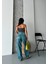 Baggy Taş Enzim Bıyık Yıkama Jeans Pantolon Yeşil Tint D2007 3