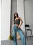 Baggy Taş Enzim Bıyık Yıkama Jeans Pantolon Yeşil Tint D2007 5