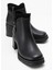 Parly Siyah Cilt Fermuar Detaylı Kadın Kalın Topuklu Bot 1