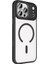 iPhone 17 Pro Max Kılıf Wireless Şarj Özellikli Sert Kaliteli Krom M-Safe Silikon Kapak - Siyah 7
