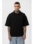 Basic Polo Yaka Oversize Tişört Siyah 3