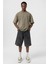 Yıkamalı Basic Oversize Tişört Haki 1