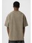 Yıkamalı Basic Oversize Tişört Haki 5