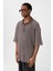 Polo Yaka Oversize Triko Kahve 4