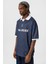Oversize Polo Yaka Forma Tişört Kahve/indigo 5