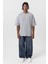 Basic Oversize Bisiklet Yaka Tişört Gri 1