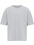 Basic Oversize Bisiklet Yaka Tişört Gri 2