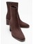 Chara Kahverengi Süet Kadın Kalın Topuklu Bot 1