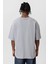 Basic Oversize Bisiklet Yaka Tişört Açık Füme 5