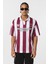 Oversize Polo Yaka Forma Tişört Bordo 3
