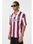 Oversize Polo Yaka Forma Tişört Bordo 4