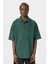Polo Yaka Yıkamalı Oversize Tişört Nefti 3