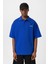 Polo Yaka Oversize Tişört Saks 3