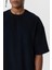 Basic Oversize Bisiklet Yaka Tişört Siyah 5