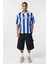Oversize Polo Yaka Forma Tişört Saks 1