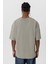 Basic Oversize Bisiklet Yaka Tişört Haki 5