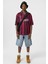 Oversize Baskılı Forma Tişört Bordo 1