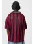 Oversize Baskılı Forma Tişört Bordo 5