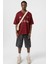 Baskılı Oversize Forma Tişört Bordo 1