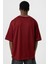Baskılı Oversize Forma Tişört Bordo 5