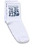 Baskılı Socket Çorap Beyaz 1
