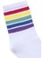 Şeritli Socket Çorap Beyaz 2