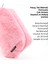 Pembe SHK244 Peluş Kumaş ,fermuarlı Tek Bölmeli ,seyahat ve Makyaj Çantası 11