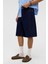 Oversize Bermuda Denim Şort Koyu Mavi 4