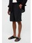 Oversize Modal Kumaş Bermuda Şort Siyah 1
