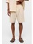 Oversize Keten Şort Naturel 5