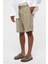 Oversize Modal Kumaş Bermuda Şort Haki 3