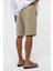 Oversize Modal Kumaş Bermuda Şort Haki 4