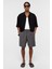 Oversize Modal Kumaş Bermuda Şort Antrasit 1