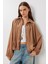 Kabarık Saten Yüzeyli Bomber Ceket LMW0033 Camel 2