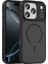 iPhone 17 Pro Kılıf Mat Arka Yüzey Wireless Şarj Özellikli Renkli Kaliteli Flet M-Safe Kapak - Siyah 2