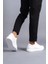 SLW151 Boost Bağcıklı Cilt Erkek Günlük Sneaker Ayakkabı Cbt - Beyaz 3