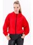 Kadın Kırmızı Kapüşonlu Su ve Rüzgar Geçirmez Astarlı Oversize Yağmurluk Y20 5