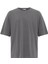 Basic Oversize Bisiklet Yaka Tişört Antrasit 2