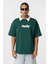 Polo Yaka Oversize Baskılı Tişört Nefti 3
