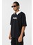 Polo Yaka Oversize Baskılı Tişört Siyah 4