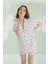 Ekru Kalpli Şortlu Önden Düğmeli Pijama Takımı 4