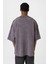 Yıkamalı Oversize Tişört Füme 5