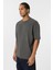 Yıkamalı Ottoman Basic Oversize Tişört Haki 4