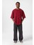 Yıkamalı Oversize Tişört Bordo 1